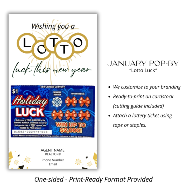 January Pop-By Cards -“Lotto Luck"