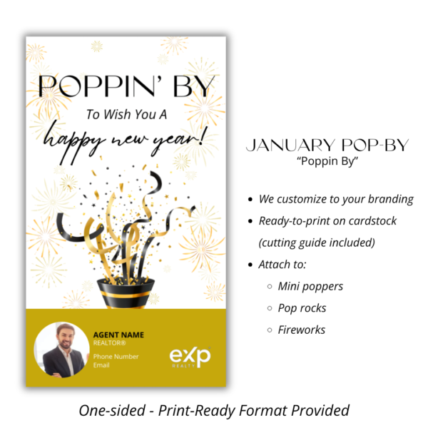 January Pop-By Cards -“Poppin By"