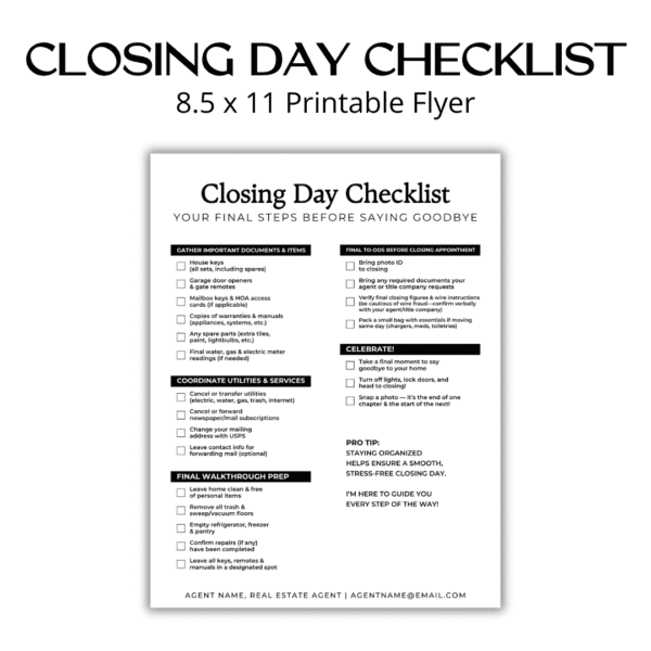 Closing Day Checklist