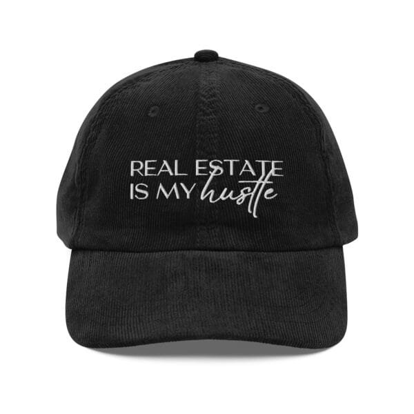 Vintage Corduroy Cap - Real Estate Is My Hustle - Realtor Hat - Image 2