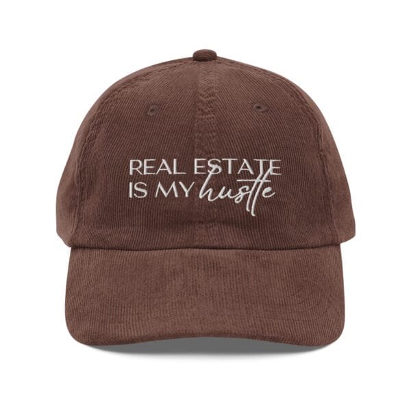 Vintage Corduroy Cap - Real Estate Is My Hustle - Realtor Hat - Image 3