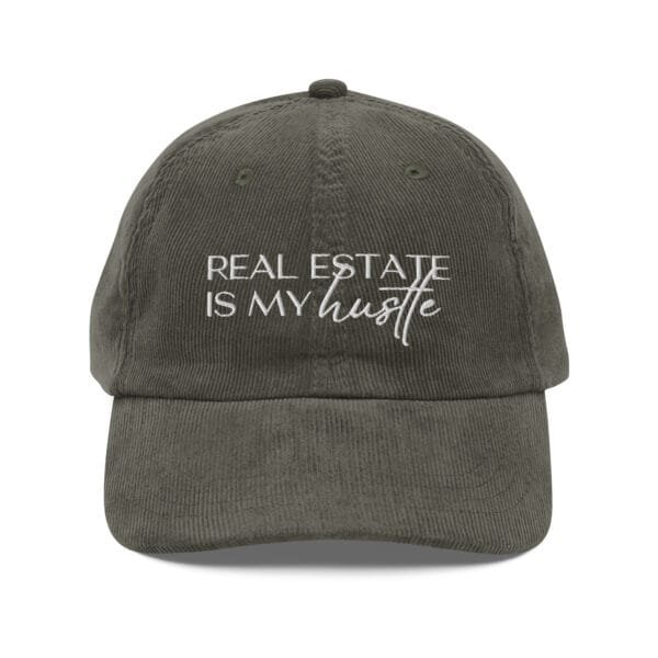 Vintage Corduroy Cap - Real Estate Is My Hustle - Realtor Hat - Image 4