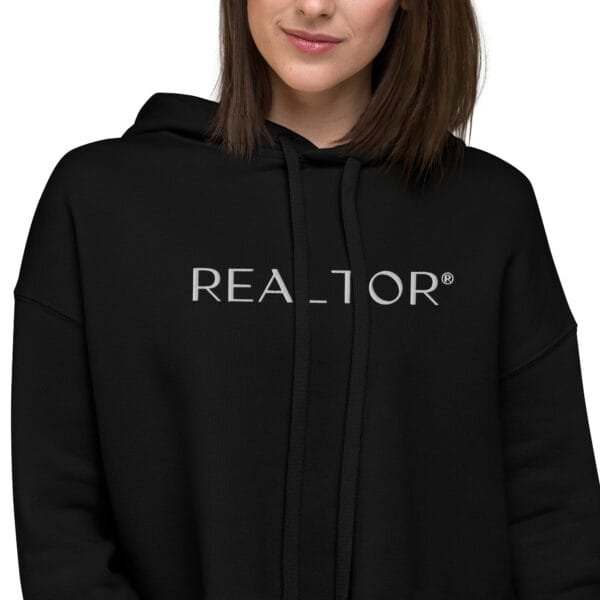 Embroidered Crop Hoodie - REALTOR - Image 3