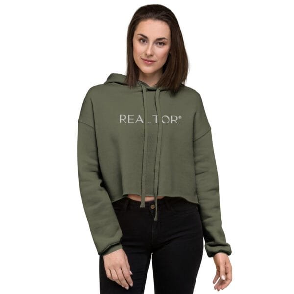 Embroidered Crop Hoodie - REALTOR