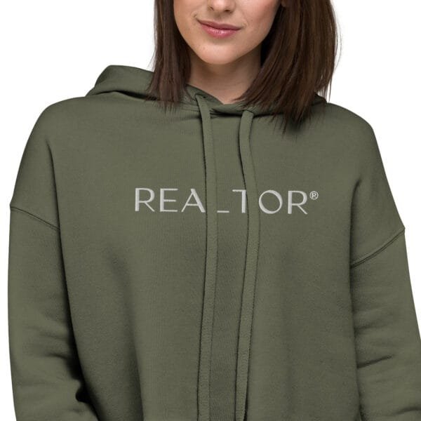 Embroidered Crop Hoodie - REALTOR - Image 5