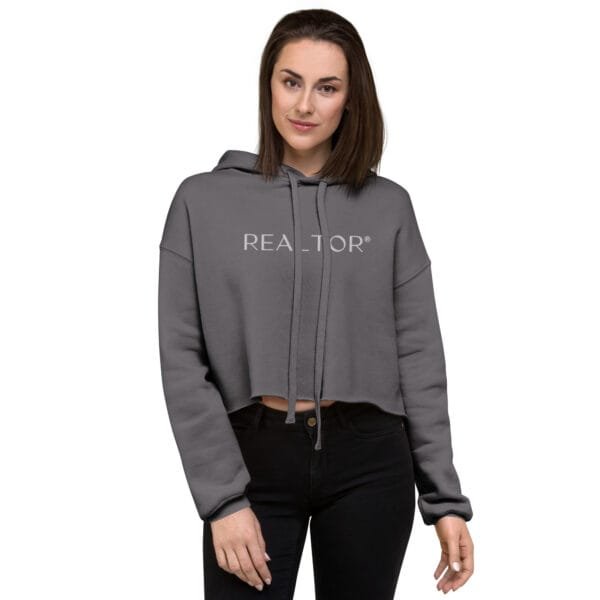 Embroidered Crop Hoodie - REALTOR - Image 7